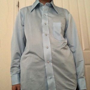 Oversized Vintage Baby Blue Button Down Blouse